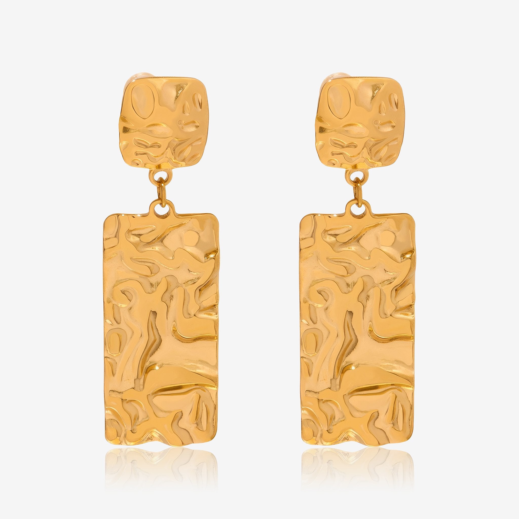 Sigrid Gold Wrinkle Earrings - Nobbier - Earrings - 18K Gold And Titanium PVD Coated Jewelry