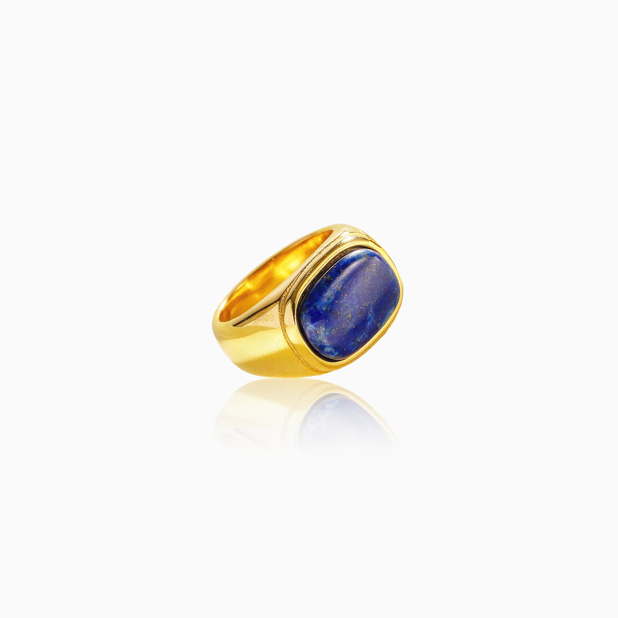 Geometric Ring with Natural Agate Stone - Nobbier - Ring - 18K Gold And Titanium PVD Coated Jewelry