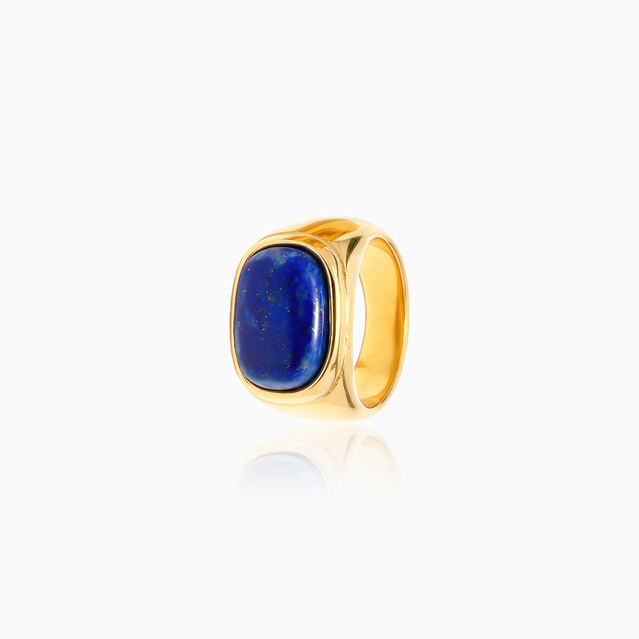 Geometric Ring with Natural Agate Stone - Nobbier - Ring - 18K Gold And Titanium PVD Coated Jewelry