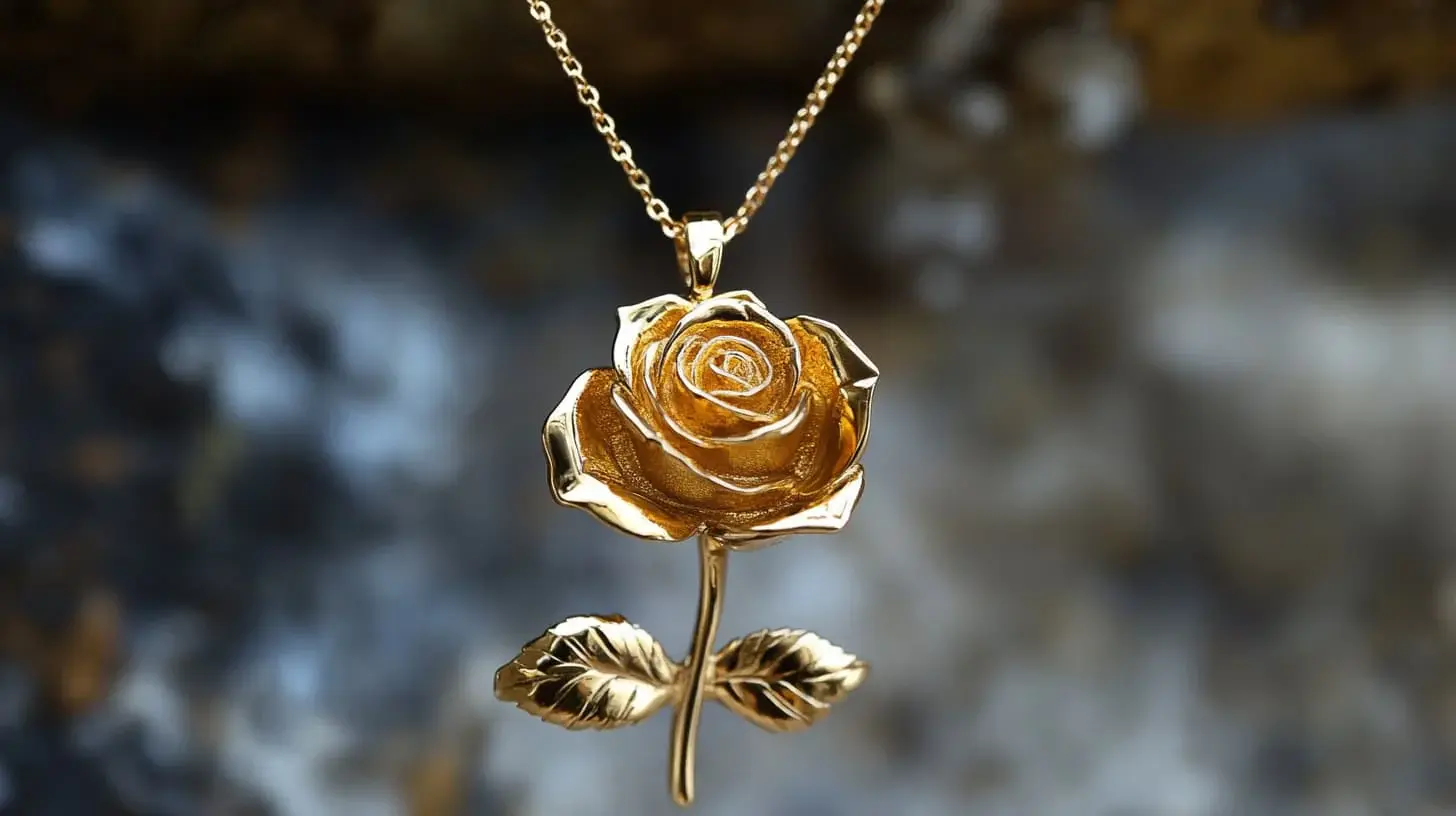 14k online Gold Rose Pendant